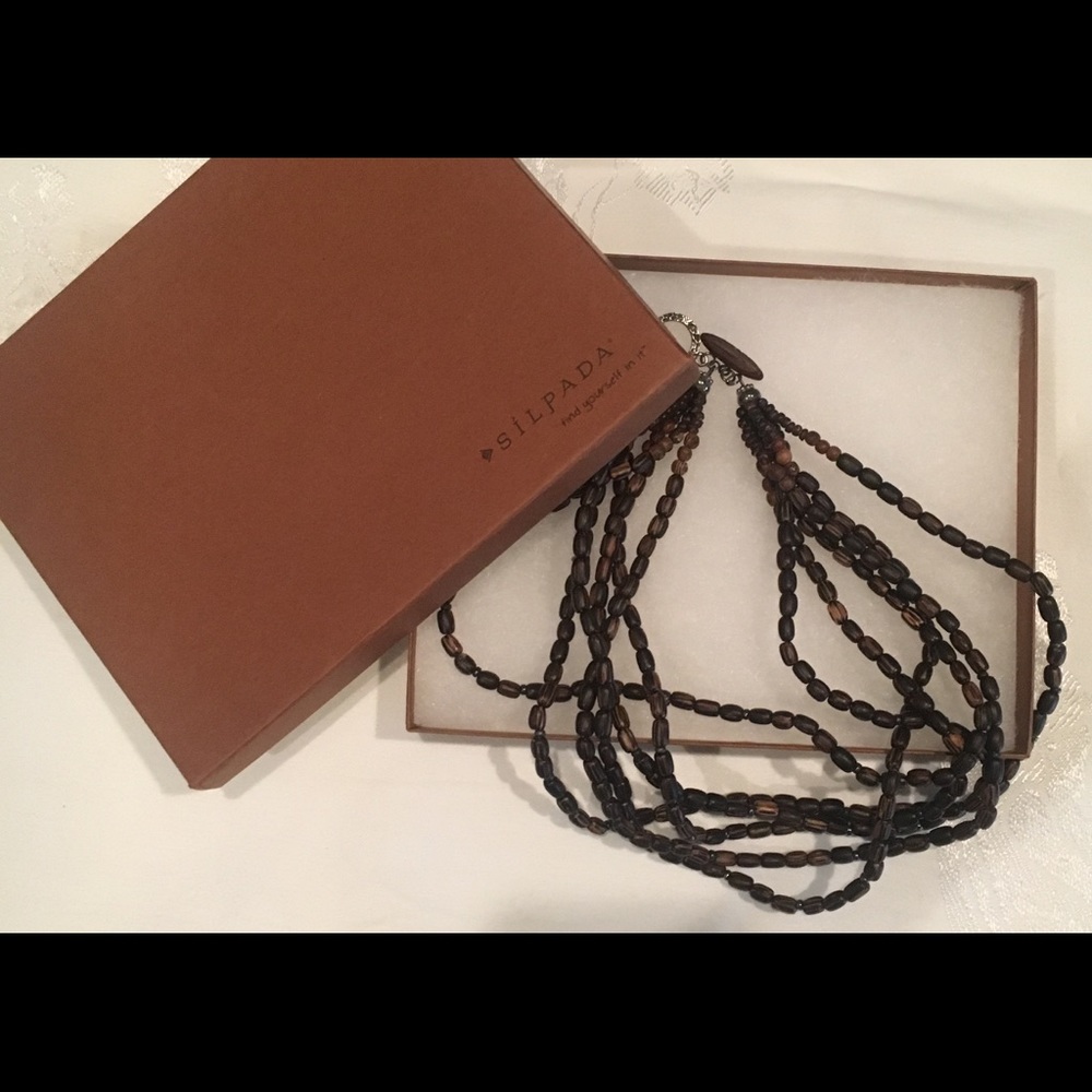 SILPADA  6 strand wooden bead necklace